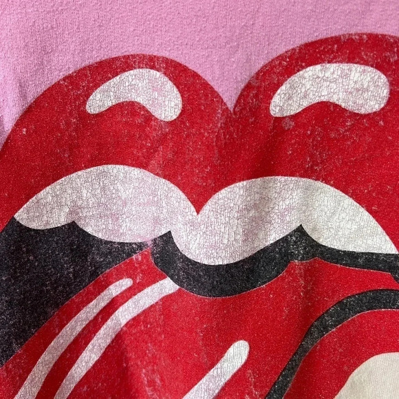 The Rolling Stones crewneck pullover sweatshirt oversized vintage faded tongue - Picture 2 of 4